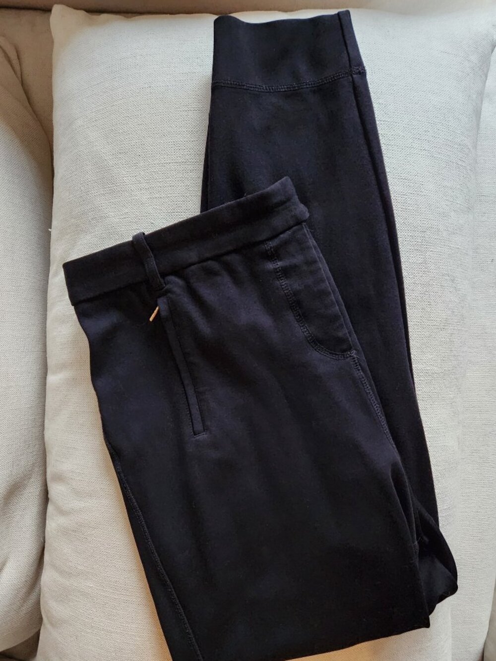 Tory Burch Black Knit Stretch Ankle Pants - Sz L